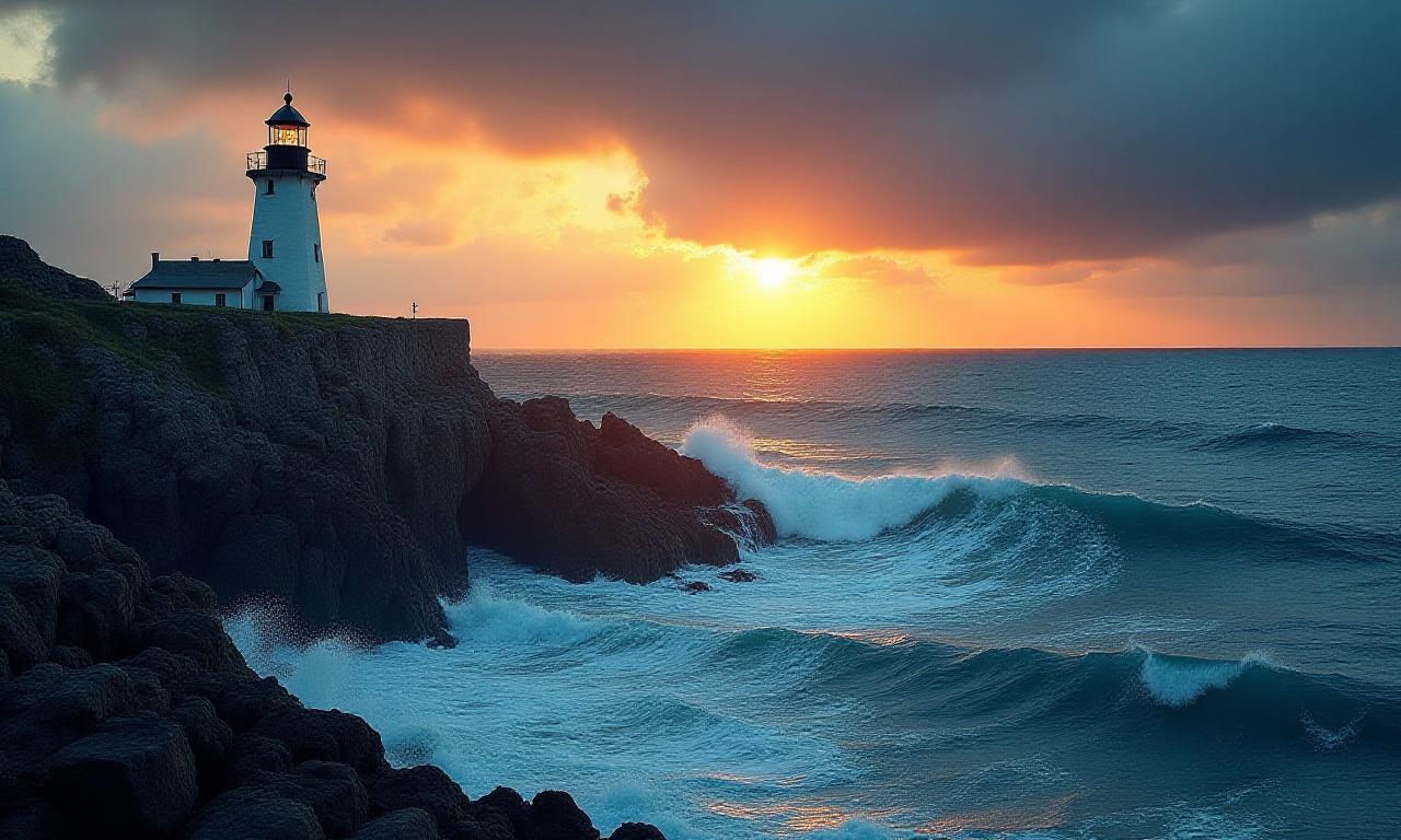 Phare breton et océan tumultueux symbolisant la sécurité légale